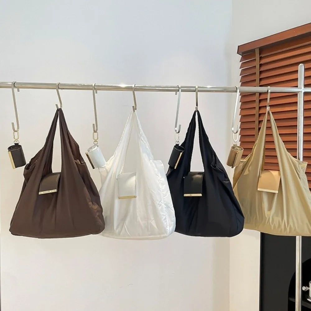 Mini Keychain Tote Bag Foldable with Key Ring Supermarket Eco-Friendly Bag Large Capacity Reusable Shopping Bag