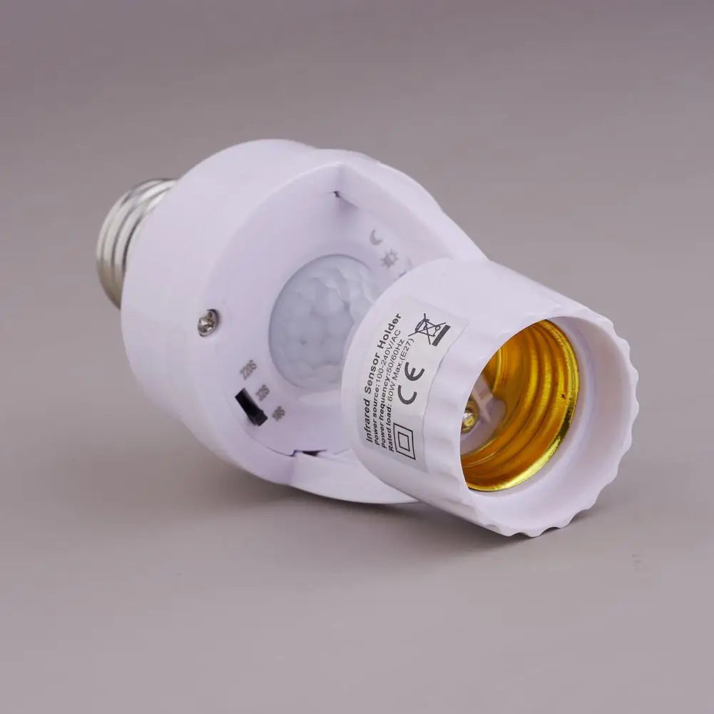 Motion Sensor Lamp Holder PIR  E27 Smart Light Bulb Holder Adapter Auto On/Off Motion Light Socket for Porch Staircase Basement
