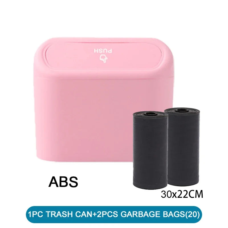 Trash bin (With Lid) Contains 60 (300) Garbage Bags, Small Car Trash Can, SUV Trash Bin, RV Trash Bin, Traveling Leak-Proof Mini Car Accessories