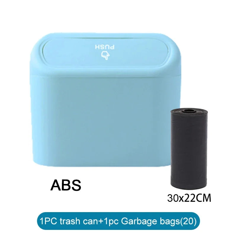 Trash bin (With Lid) Contains 60 (300) Garbage Bags, Small Car Trash Can, SUV Trash Bin, RV Trash Bin, Traveling Leak-Proof Mini Car Accessories