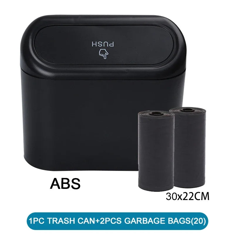 Trash bin (With Lid) Contains 60 (300) Garbage Bags, Small Car Trash Can, SUV Trash Bin, RV Trash Bin, Traveling Leak-Proof Mini Car Accessories