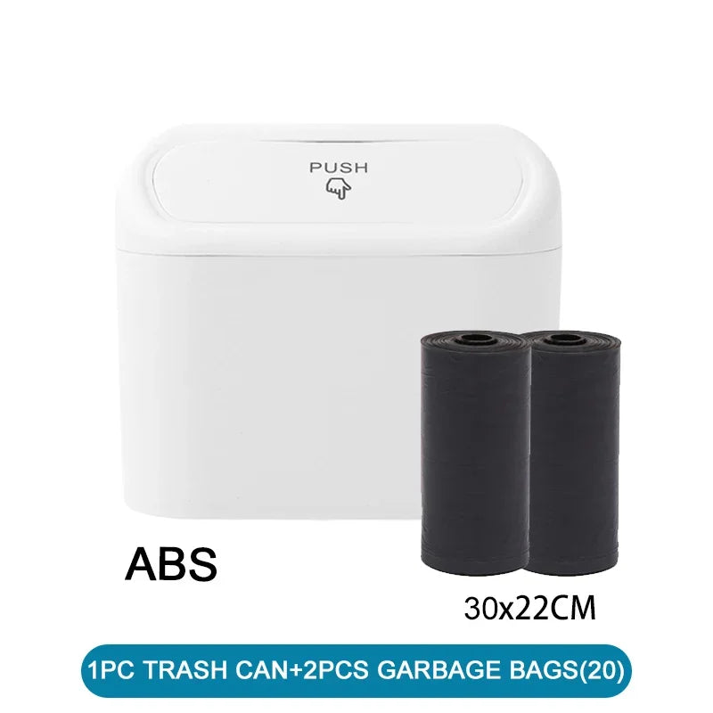 Trash bin (With Lid) Contains 60 (300) Garbage Bags, Small Car Trash Can, SUV Trash Bin, RV Trash Bin, Traveling Leak-Proof Mini Car Accessories