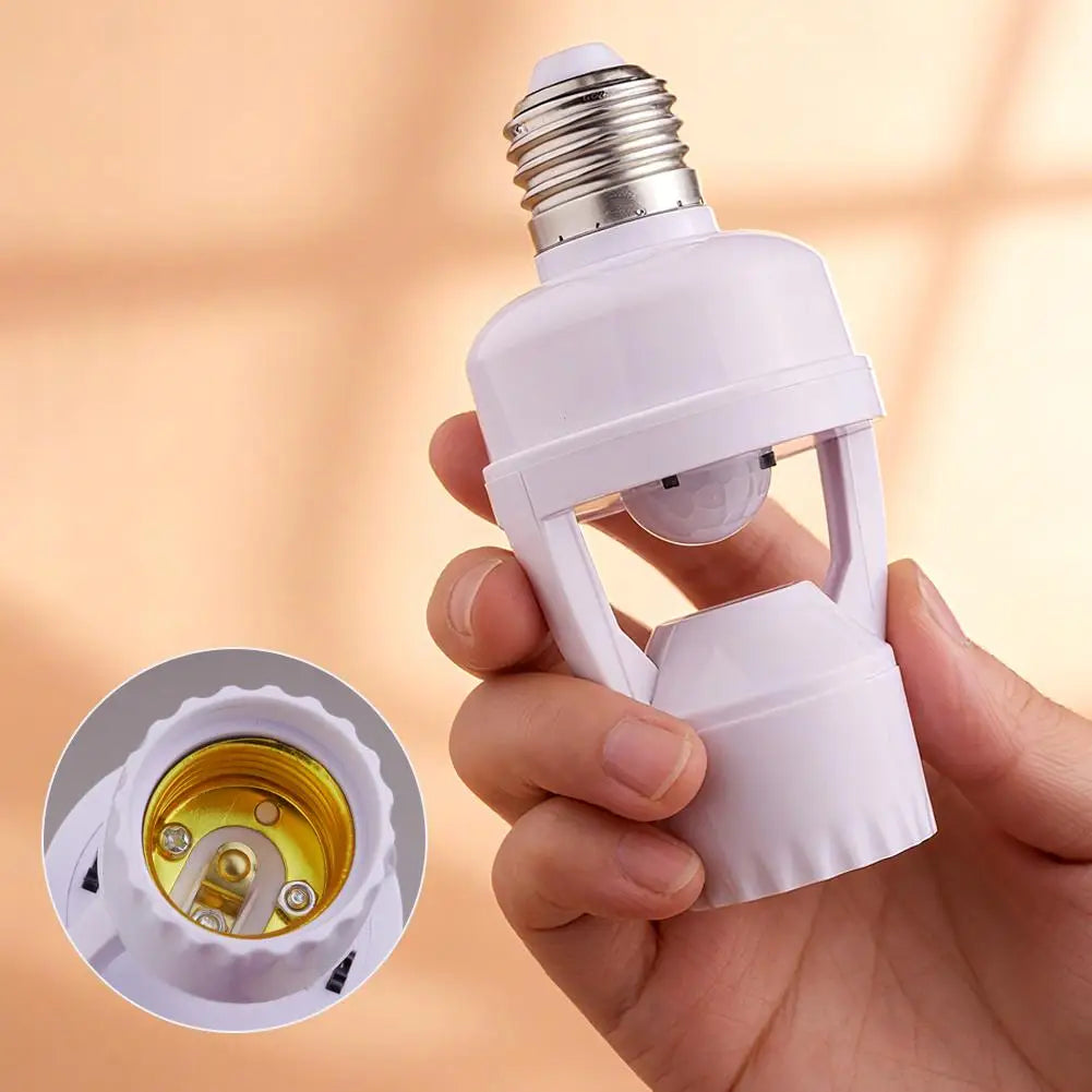Motion Sensor Lamp Holder PIR  E27 Smart Light Bulb Holder Adapter Auto On/Off Motion Light Socket for Porch Staircase Basement