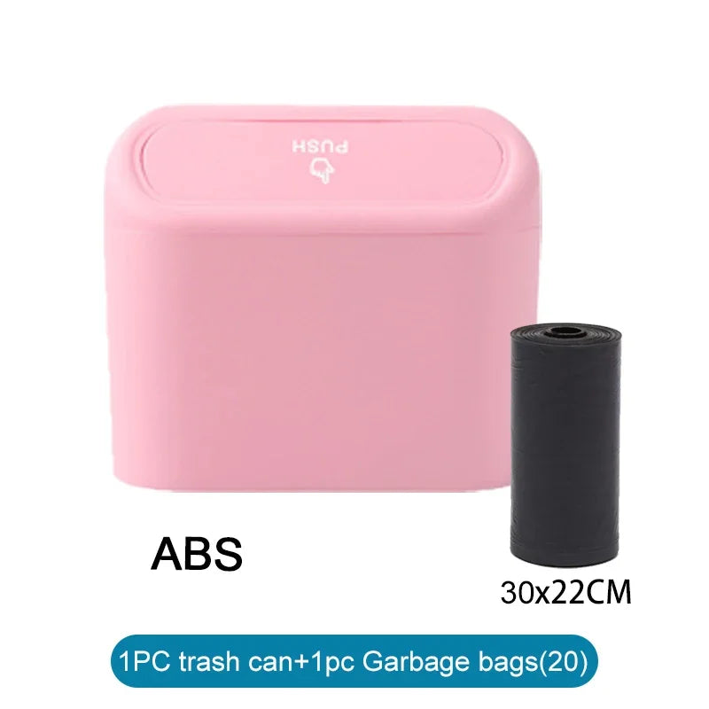 Trash bin (With Lid) Contains 60 (300) Garbage Bags, Small Car Trash Can, SUV Trash Bin, RV Trash Bin, Traveling Leak-Proof Mini Car Accessories
