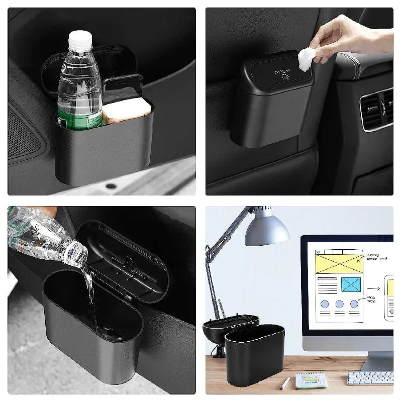 Trash bin (With Lid) Contains 60 (300) Garbage Bags, Small Car Trash Can, SUV Trash Bin, RV Trash Bin, Traveling Leak-Proof Mini Car Accessories