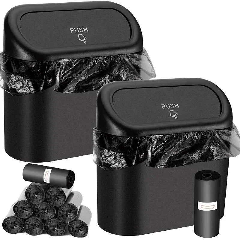 Trash bin (With Lid) Contains 60 (300) Garbage Bags, Small Car Trash Can, SUV Trash Bin, RV Trash Bin, Traveling Leak-Proof Mini Car Accessories