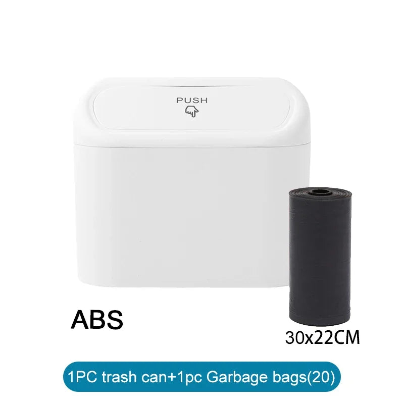 Trash bin (With Lid) Contains 60 (300) Garbage Bags, Small Car Trash Can, SUV Trash Bin, RV Trash Bin, Traveling Leak-Proof Mini Car Accessories