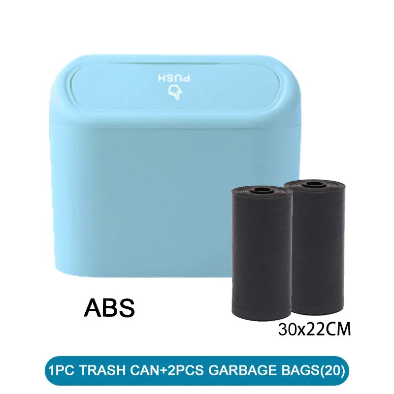 Trash bin (With Lid) Contains 60 (300) Garbage Bags, Small Car Trash Can, SUV Trash Bin, RV Trash Bin, Traveling Leak-Proof Mini Car Accessories