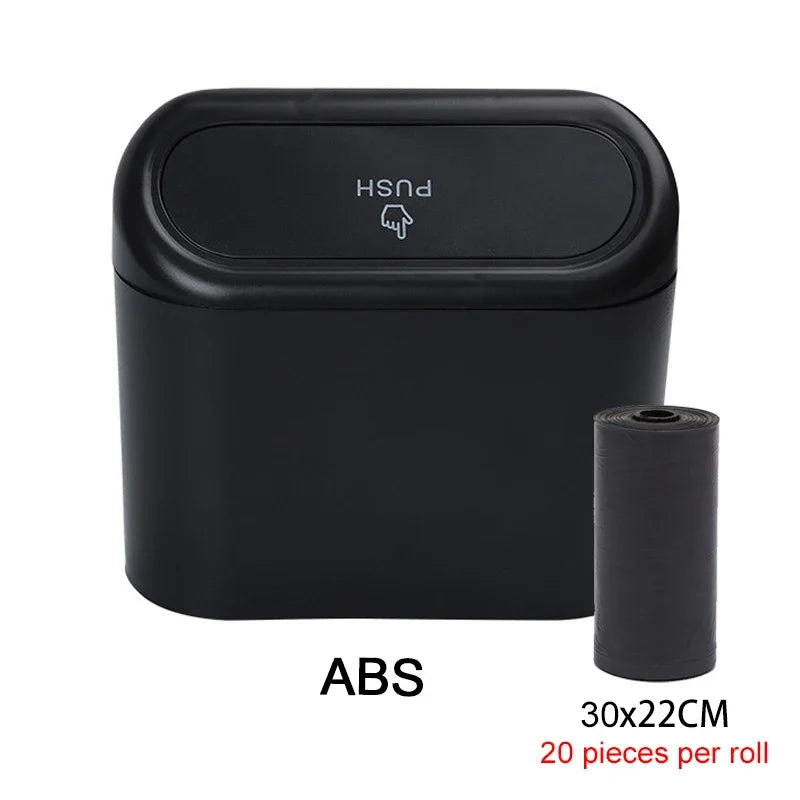 Trash bin (With Lid) Contains 60 (300) Garbage Bags, Small Car Trash Can, SUV Trash Bin, RV Trash Bin, Traveling Leak-Proof Mini Car Accessories